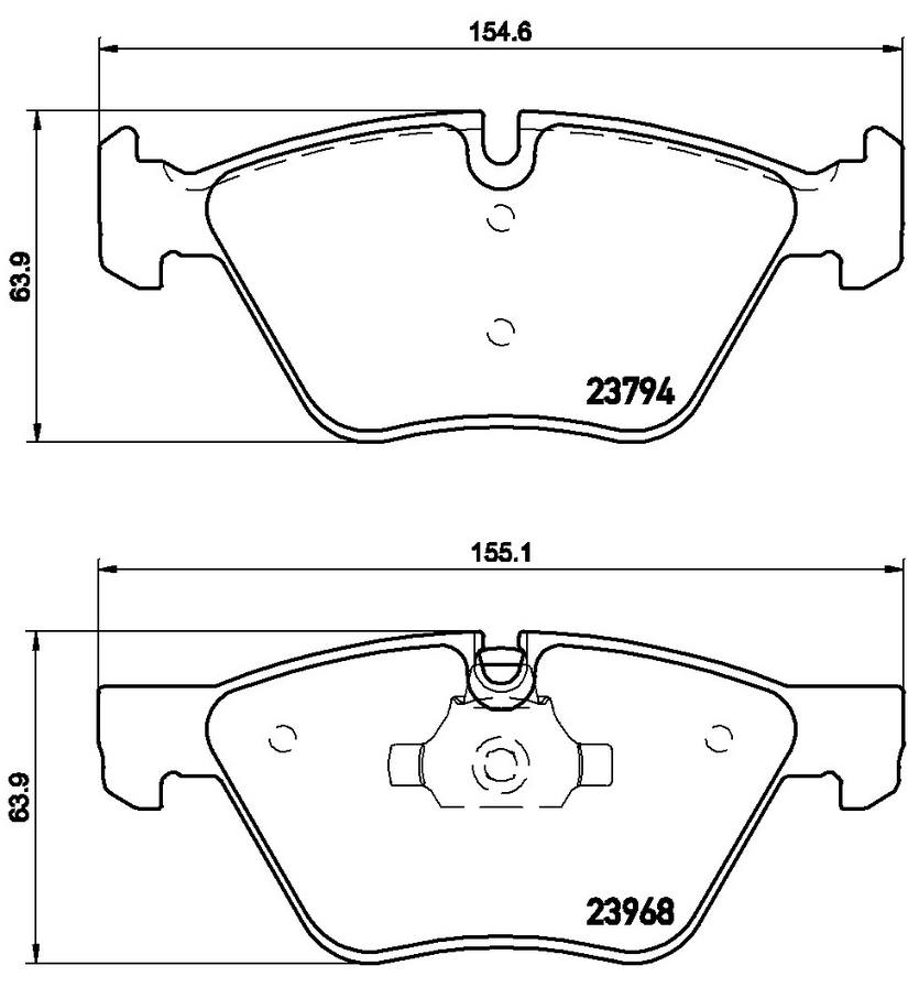 BMW Disc Brake Pad Set - Front (Low-Metallic) 34116797859 - Brembo P06036